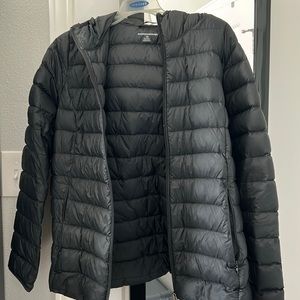Black puffer coat